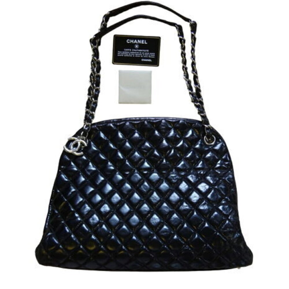 CHANEL Bowling Bag Leather Black Crossbody